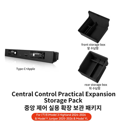 YZ For Tesla Model 3/YYL Juniper Highland 2026 45W Central Control Fast Charging Expansion Dock Car Intelligent Adapter Splitter