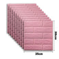 10pcs Self Adhesive Decor 3D Foam Wall Stickers Pane Room Waterproof Peel and Stick Brick Wallpaper for Interior Decoration