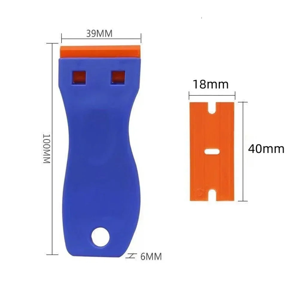 Two Cutting Plastic Razor Blade Scraper Non-Scratch Scraper Tool Kits for Cleaning Labels Glue Car Window Sticky Remover
