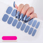 16Tips French Semi-Cured Gel Nail Wraps Sticker Pure Color Full Cover UV Gel Nail Polish Wraps Long-Lasting Nail Extension Decal