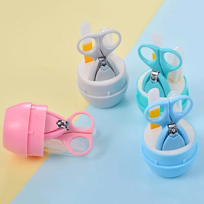4pcs Infant Baby Clipper Nail Set, Baby Grooming Kit, 4-in-1 Baby Care Set, Baby Nail Clipper, Scissors, File, Tweezer