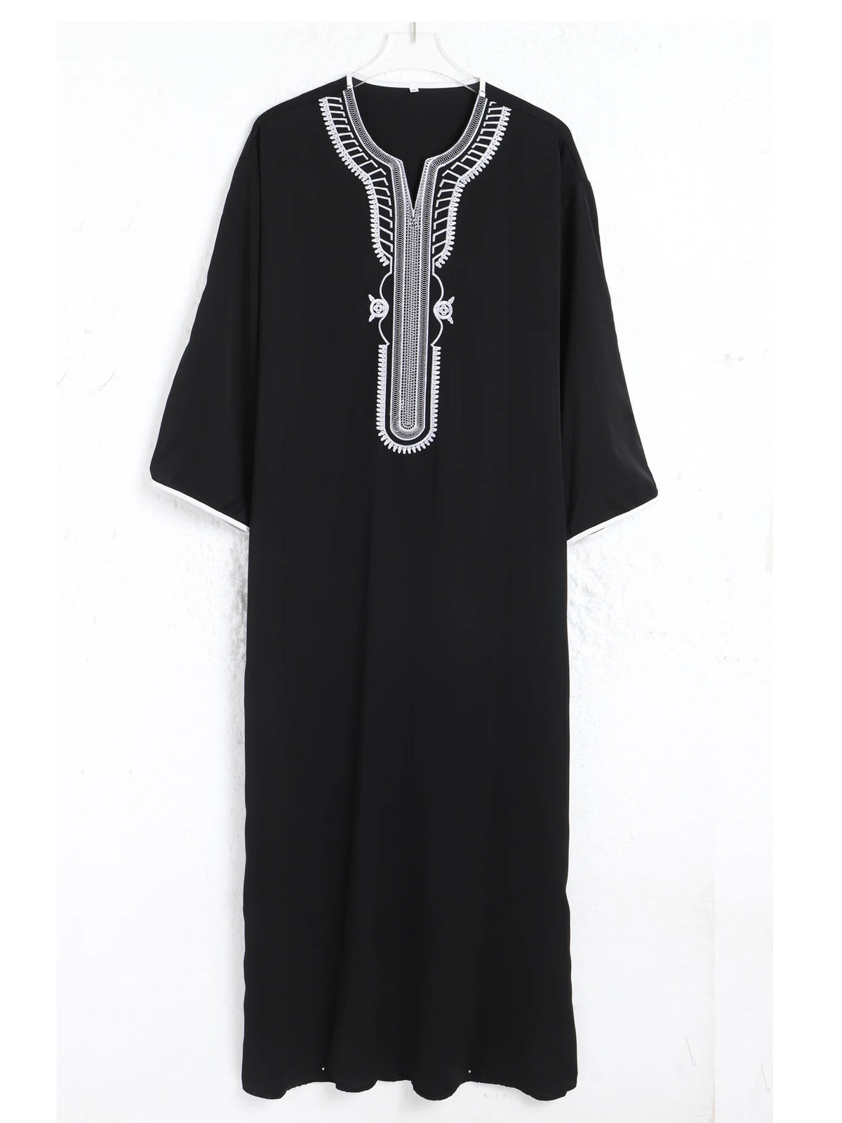 2025 Embroidered Traditional Men Boubou Jalabiyas Jubbah Muslim MEN'S Thobe Morocco Thobes Islamic Clothing Ramadan Robe Abaya