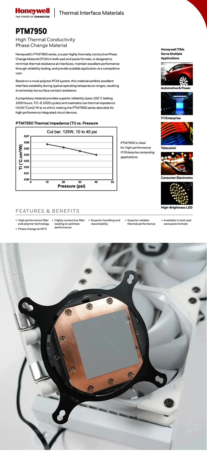 Honeywell PTM7950 Thermal Pad Phase Change Graphics Card CPU Notebook Computer Cooling Efficient Conductive Silicone Shim