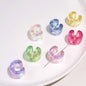 10pcs New Acrylic Iridescent Beads DIY Keychain Mixed Color Letter Beads Bag Charm Phone Chain Jewelry Making Beads Gifts Giving