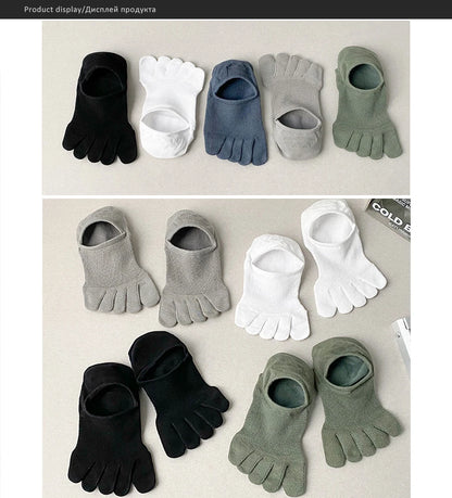 5 Pairs Invisible Toe Socks Summer Thin Cotton Mesh Shallow Mouth Soft Elastic Breathable Deodorant Cool 5 Finger Socks Sokken