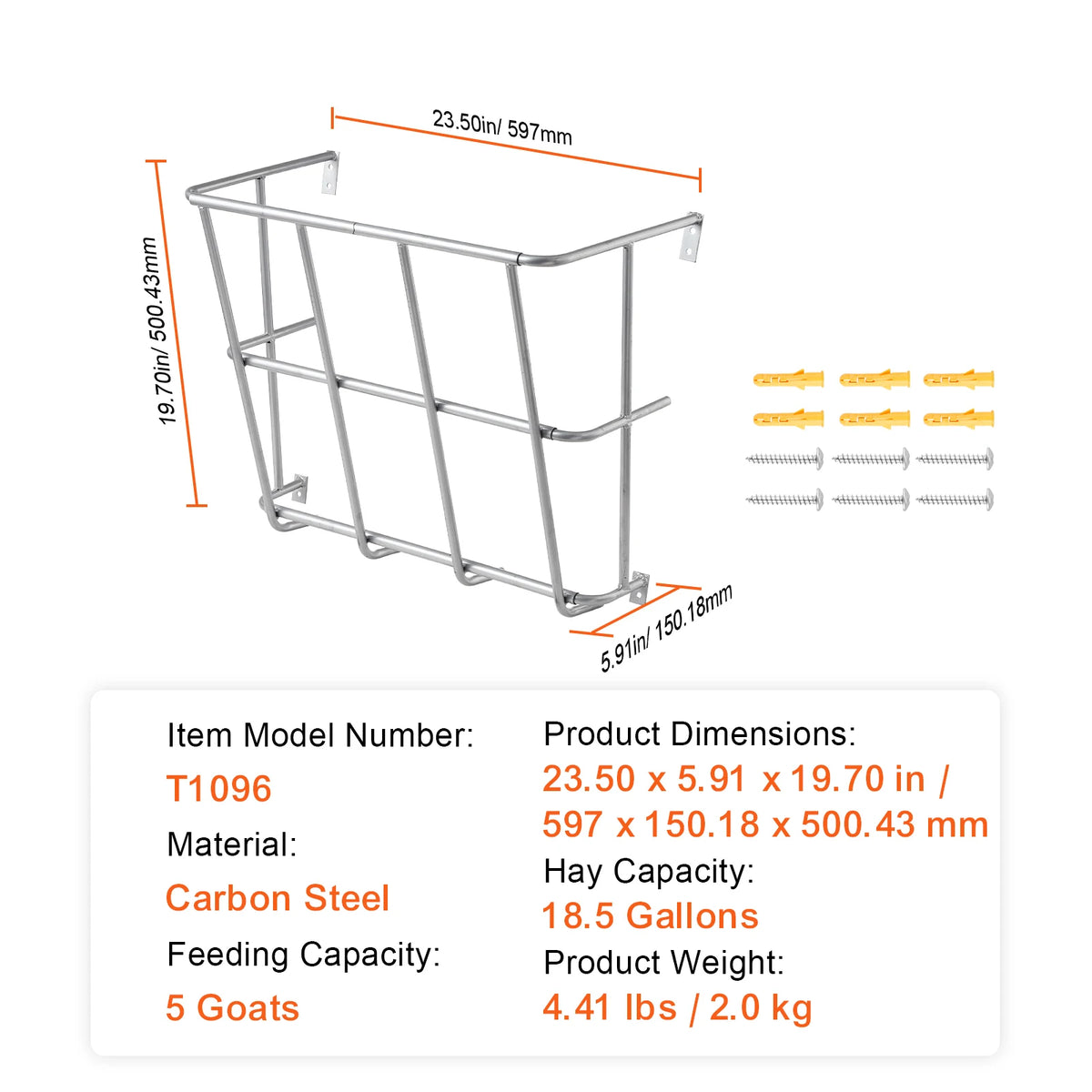 SucceBuy Livestock Hay Feeder Heavy-Duty Steel Goat Hay Rack Multiple Sided Feeding Rack for Sheep Farm Livestock Outdoor
