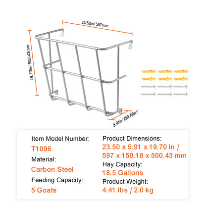 SucceBuy Livestock Hay Feeder Heavy-Duty Steel Goat Hay Rack Multiple Sided Feeding Rack for Sheep Farm Livestock Outdoor
