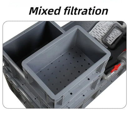 Oxygenate Turtle Terrariums Fliter Cultivation Turnover Box Multifunctional Large Space Fliter Box Turtle Fish Ecological Tank