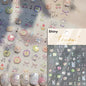 Collage Text English Letter Musical Note Star Graffiti Colorful 5D Love Heart Bowknot Nail Art Sticker Adhesive Manicure Decals