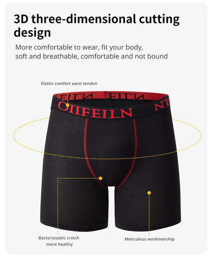 5/10 Pack Multi-size Teenagers To Adults Men's Boyshort Leisure Sports Joker Elastic Waist Long Men's Underwear Can Be Parent-ch
