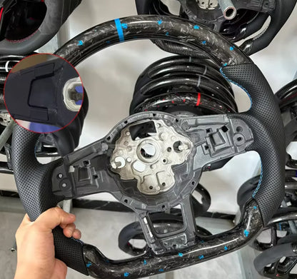Carbon Fiber Steering Wheel Leather For Volkswagen Golf 7 7.5 GTI GTD GTE R 2013-2020 Polo GTI Tiguan Passat DSG