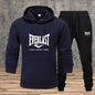 Autumn and winter men's set: Fashionable fitness jogging pullover, hooded sweatshirt, sweatshirt and casual pants two-piece set