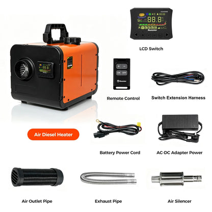 8KW 12V&24V&110-240V Diesel Air Heater With Bluetooth App,LCD Switch,24Hours Timing For Car Trailer Truck Diesel Parking Heater