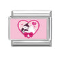 Beautiful Flower Y2K Black Star Dog Heart Pink Italian Charm Link Fit 9mm Stainless Steel Sweet Bracelet Jewelry Making DIY Gift