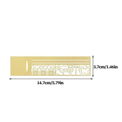 3in1Cat Lover Template Ruler Cute Cat Designs Bookmark & Double-Sided Ruler Perfect Gift for Diary Planner