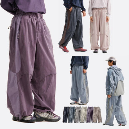 Men Women Splice Fashion Outdoor Loose Casual Lightweight Quick Dry Sports Cargo Baggy Pants Track Trouser Jogger Sweatpants