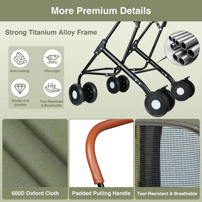 Travel Stroller Foldable Double Detachable Portable Carrier Pet Stroller for 2 Small Medium Dogs Cats Stroller Pet Supplies