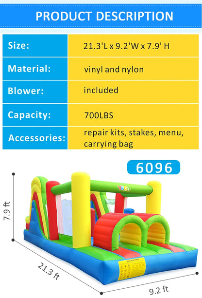 6.5*3*2.5m Giant Inflatable Jumping Castle Big Bounce House With Large Slide Trampoline Inflatable Bouncer Obstacle Slides