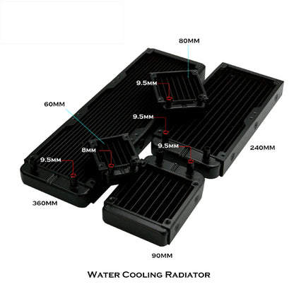 PC Water Cooling Radiator Aluminum For CPU GPU RAM Heatsink Exchanger Fan Cooler 60/80/90/120/240/360mm Black/White