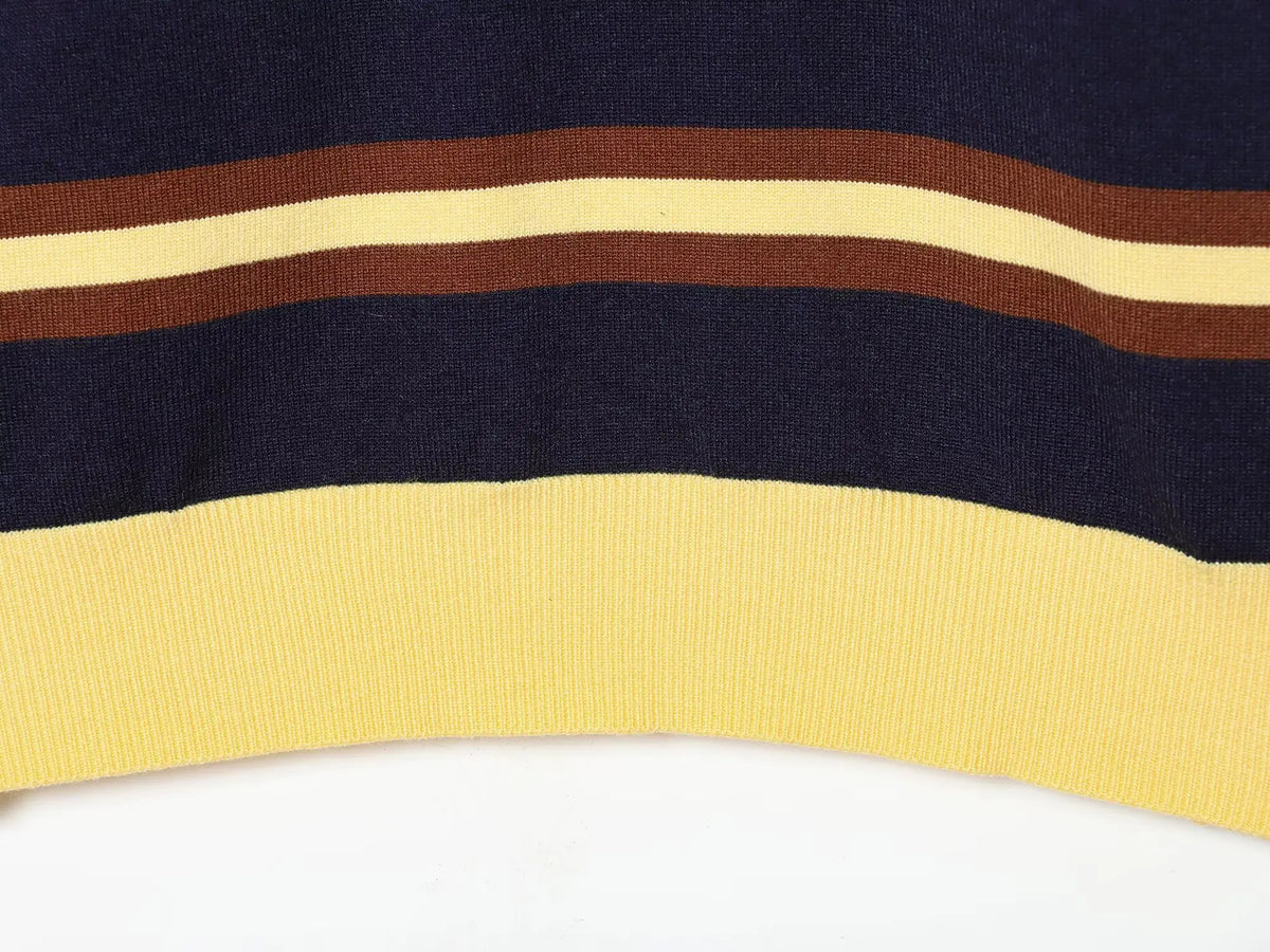 Sweater knitted Pullover Women's Spring 2026 New Fashion Striped Loose Polo neck Warm Women Sweater Chic Youth Holiday Pullover