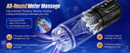 Automatic Male Masturbation Cup Thrusting Rotation Male Masturbator Sucking Licking Vacuum Penis Pump Real Pocket Pussy Sex Toys