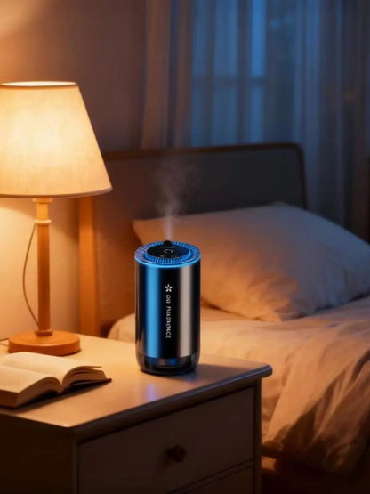 Car Intelligent Fragrance Machine, Automatic Spraying Function, Aluminum Alloy, Starry-Sky Ambient Light, Suitable for Car and Home