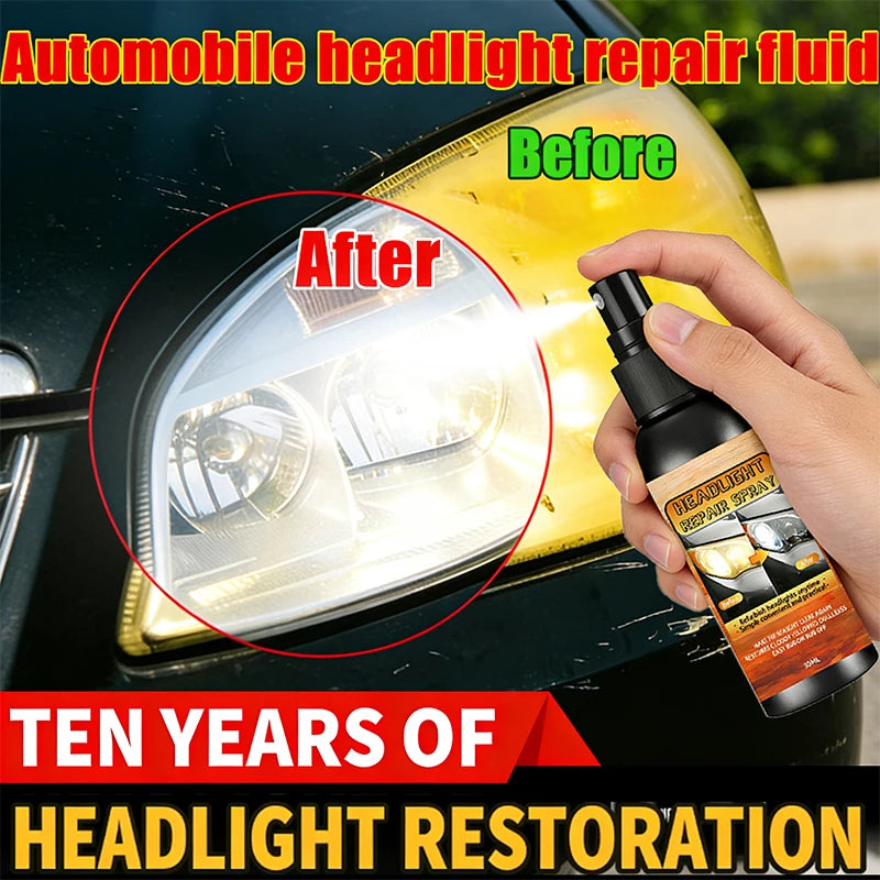 Car Headlight Coating Spray Liquid Car Light Cleaner And Restorer UV Resistant Long Lasting Head Light Coating Spray