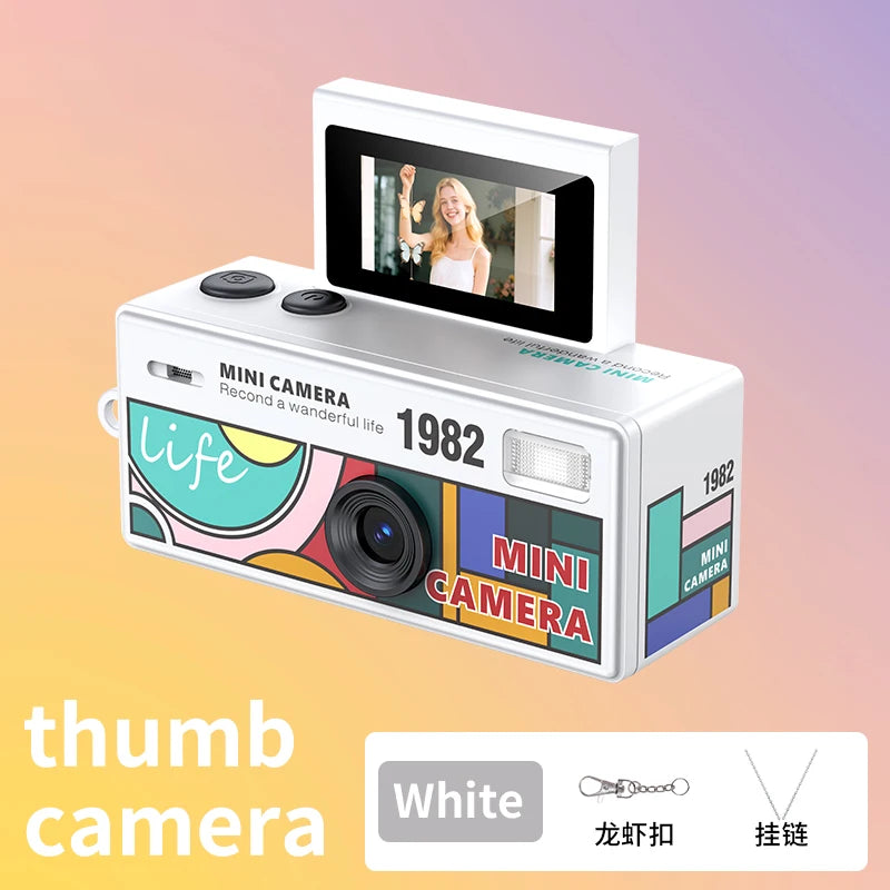 Ourlife Thumb Keychain Camera 0.96inch Flip Screen Retro CCD Mini Digital Camera 720P Very Small Camcorder Video Recorder