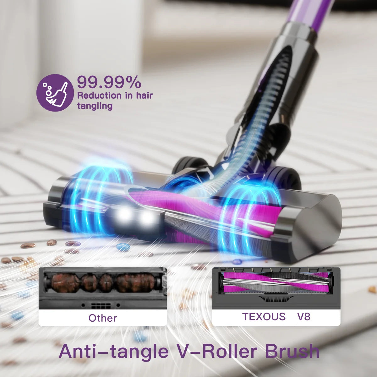 Cordless Vacuum Cleaner,45KPA Stick Vacuum with LED Display,3 Modes 6 in 1 Self-Standing Stick Vacuum Cordless Rechargeable, Handheld Vacuum for Pet Hair/Carpet/Floor/Car