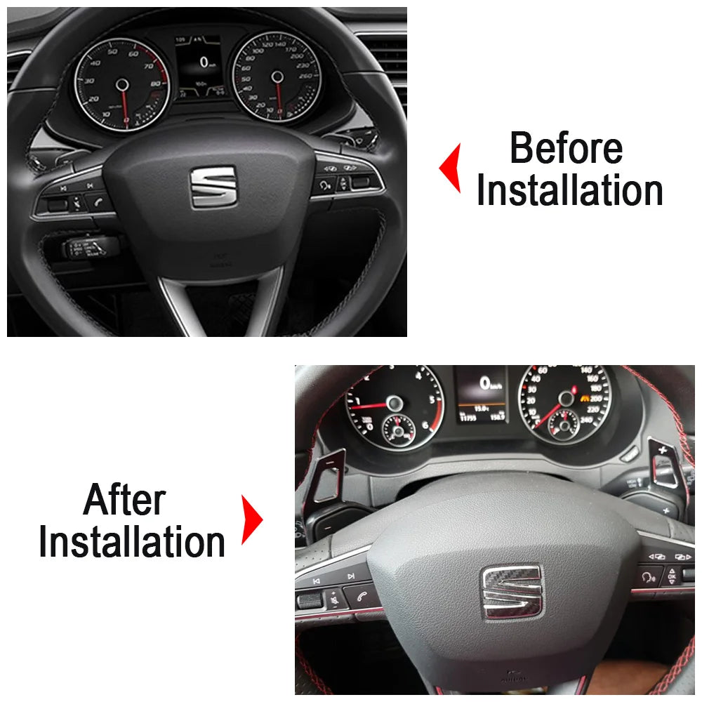 Car Steering Wheel DSG Shift Paddle Extension Stickers For Seat Alhambra Ateca Leon 5F FR Tarraco Ibiza 6P Cupra ST Accessories