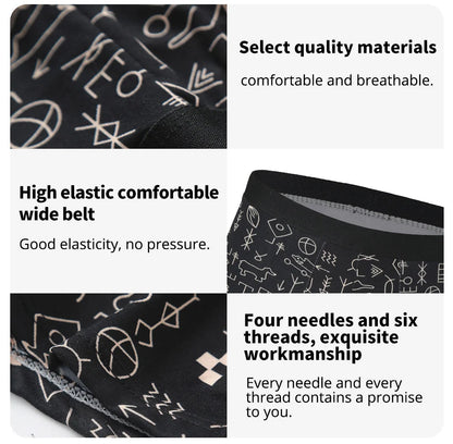 4/10piece Set Of European And American Men's Fashionable Printed Boxer Shorts Loose Oversized Elastic Waist Underwear Base Short