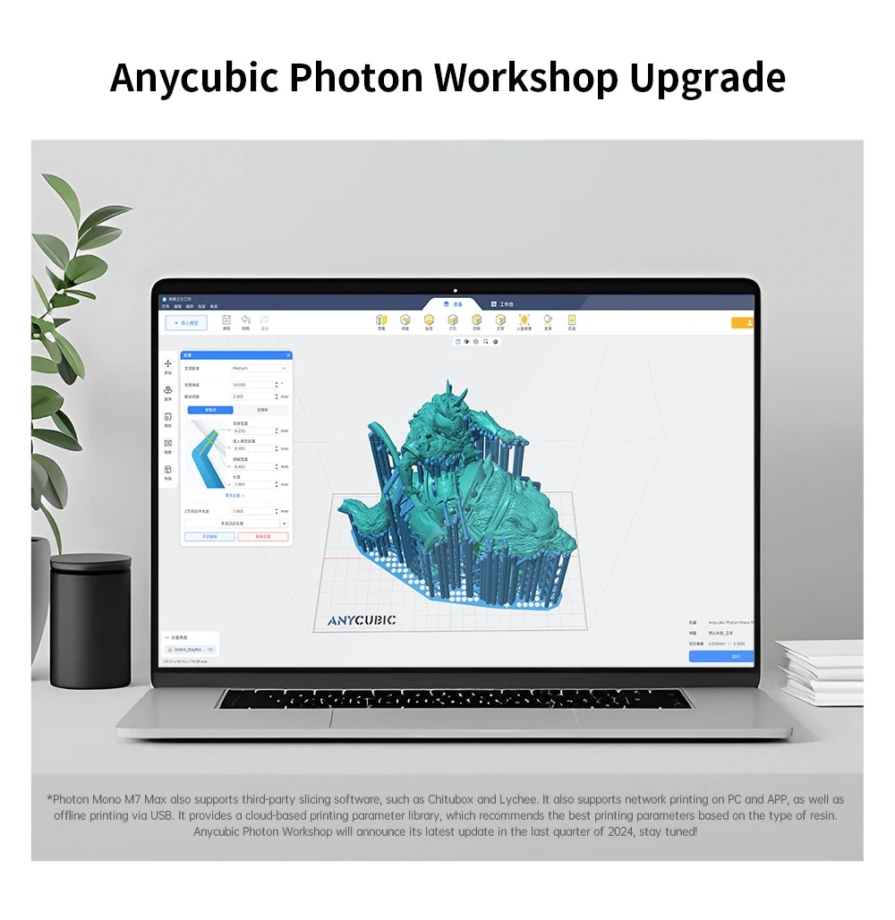 ANYCUBIC Photon Mono M7 Max 14.7L Ultra-Large Print Volume UV Resin 3D Printer Printing Size 298x168x300mm