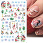 1PCS New Christmas Decorations 2023 New Year Nail Stickers Press on Nails Laser Snowflake Christmas Tree 3D Nail Decal