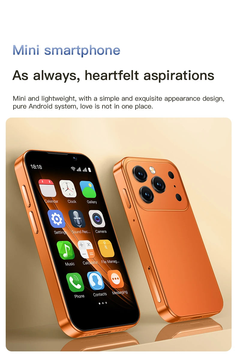SERVO 17SE mini Smartphone Android Dual SIM 3G Network 2GB RAM 16GB ROM 3.0-inch Tiny Screen‌ Phones Face Unlock GPS WiFi Camera Small Pocket Cellphone