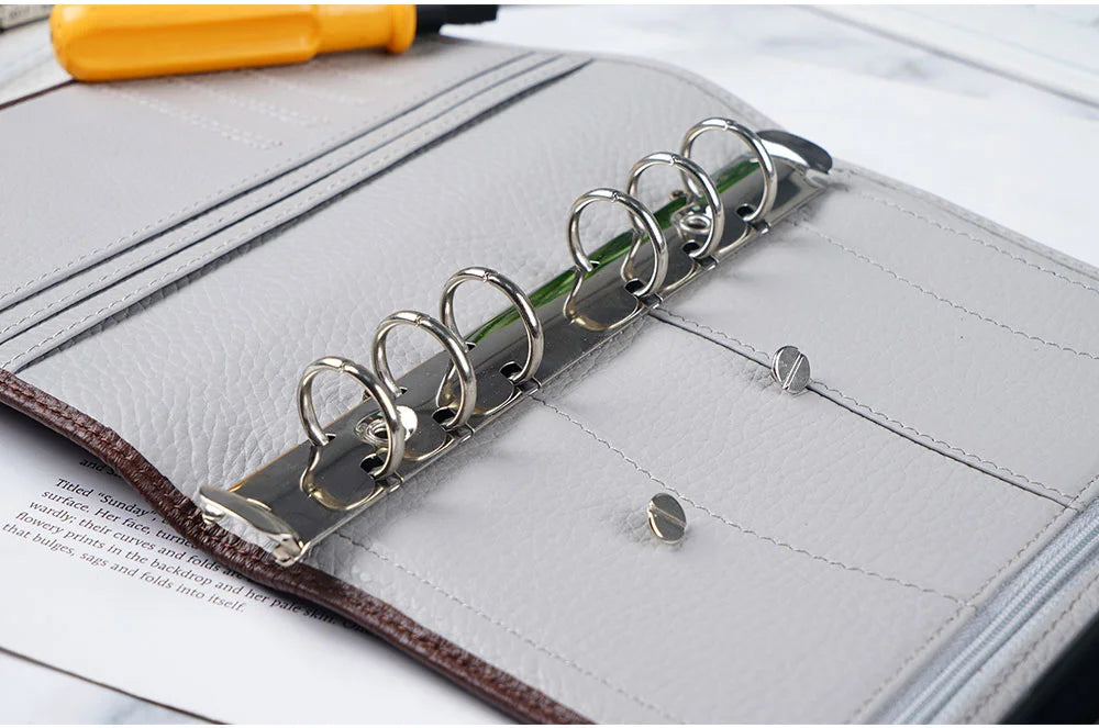 Metal Spiral Rings Binder Clip With 2 Pairs of Screw For Diary Notebook Planner A7 Binder Clip File Folder