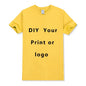 Custom Tshirt Front Back Print Professional Your Own Logo Text Photo Male Personalized Premium Gifts T-shirt EU Size 100% Cotton