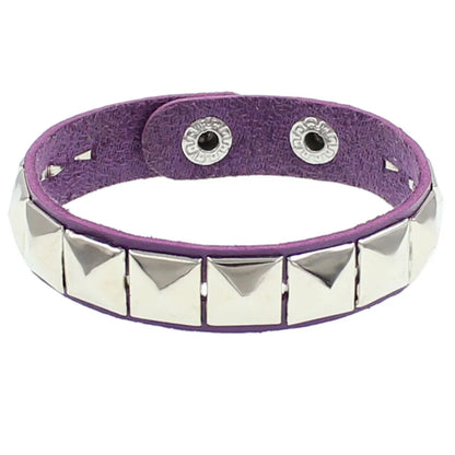 Punk Hip-hop Single Row Square Rivet Bangles Fashion Rock Opening Adjustable Couple Wristband for Women Men Jewelry Accessories