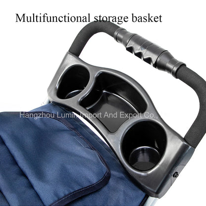Pet Stroller Luxury Folding Dog Stroller Outdoor Pet Trolley Carrier Travel Large Wheels