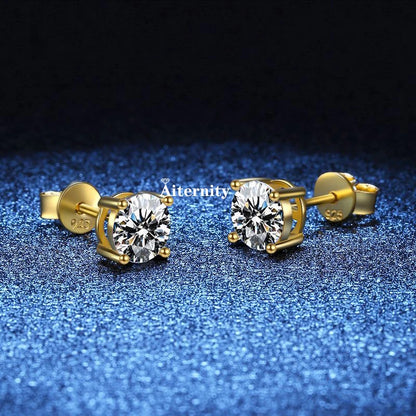 18K Plating Earrings S925 Sterling Silver D Color VVS1 Zircon Earring Stud for Women As Shinning As Diamond Wedding  Jewelry