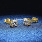 18K Plating Earrings S925 Sterling Silver D Color VVS1 Zircon Earring Stud for Women As Shinning As Diamond Wedding  Jewelry