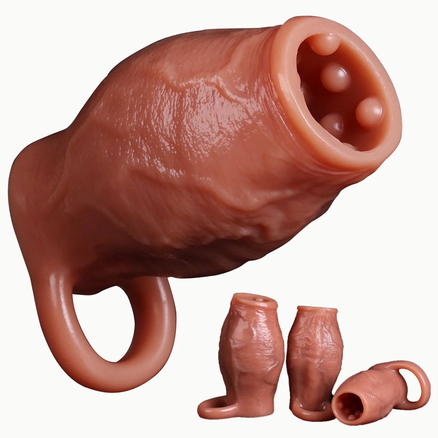 Penis Sleeve Cock Ring Power Ring Penis Cover Penis Ring for Men Delayed Ejaculation Penis Enlargement Silicone Adult Sex Toys