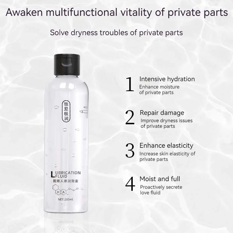60ML/200ML/500ML Water Based Intimate Lubricant Hypoallergenic Quick-Drying Non-Greasy Easy to Clean for Men Women