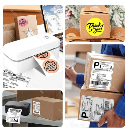 110mm Bluetooth Thermal Label Printer Wireless Shipping Label Printer Compatible with iPhone Android Windows Widely Used X4