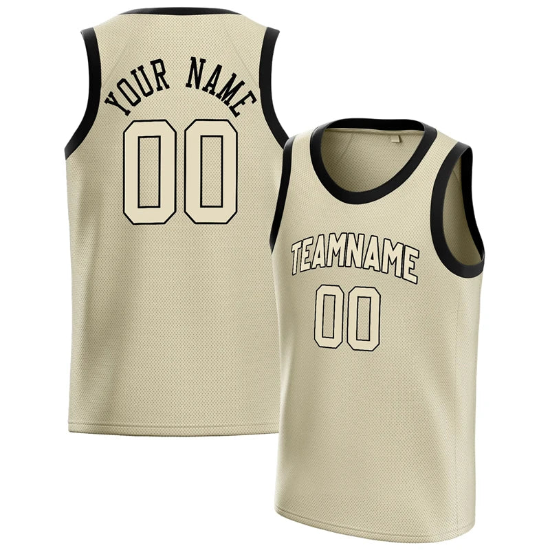 Fashion Cream Basketball Tank Tops Summer Trend Custom Name Team Name Men Women Sports Vest Casual Oversized Team Uniforms Tees