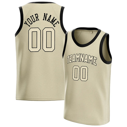 Fashion Cream Basketball Tank Tops Summer Trend Custom Name Team Name Men Women Sports Vest Casual Oversized Team Uniforms Tees