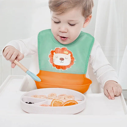 Kids Soft Waterproof Baby Silicone Bibs Cute Cartoon Printed Adjustable Girl Boy Children Lunch Newborn Feeding Stuff Bib Scarf