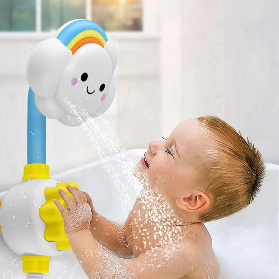 Baby Bath Toy Cloud Faucet Shower Sprinkler Water Spray Game Toy Kids Bathroom Gift