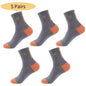 5 Pairs Cotton Sock for Men Sport Breathable Soft Letter Fashion Sneakers High Elastic Middle Tube Stocking Towel Sox Summer