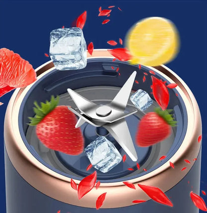 Portable Fruit Juicer Blenders Outdoor Personal Electric Mini Bottle Home USB Charge 6 Blades Double Cup Juicer Machine