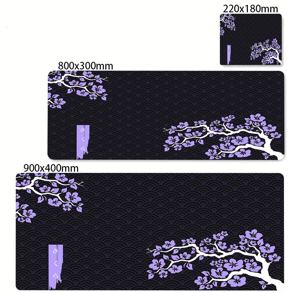 Japanese Cherry Blossom Mouse Pad Gaming XL Home New HD Mousepad XXL Keyboard Pads Office Non-Slip Carpet Purple Sakura Mice Mat